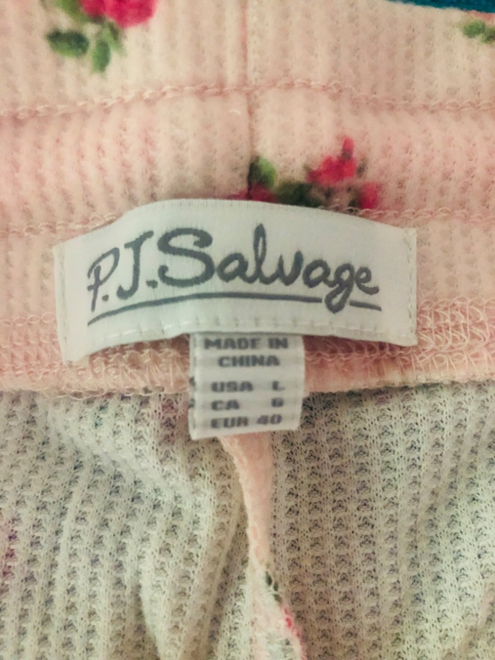 NWT PJ Salvage Matching Set Lounge To Bed In Bushel of Roses SZ LG - Picture 12 of 12